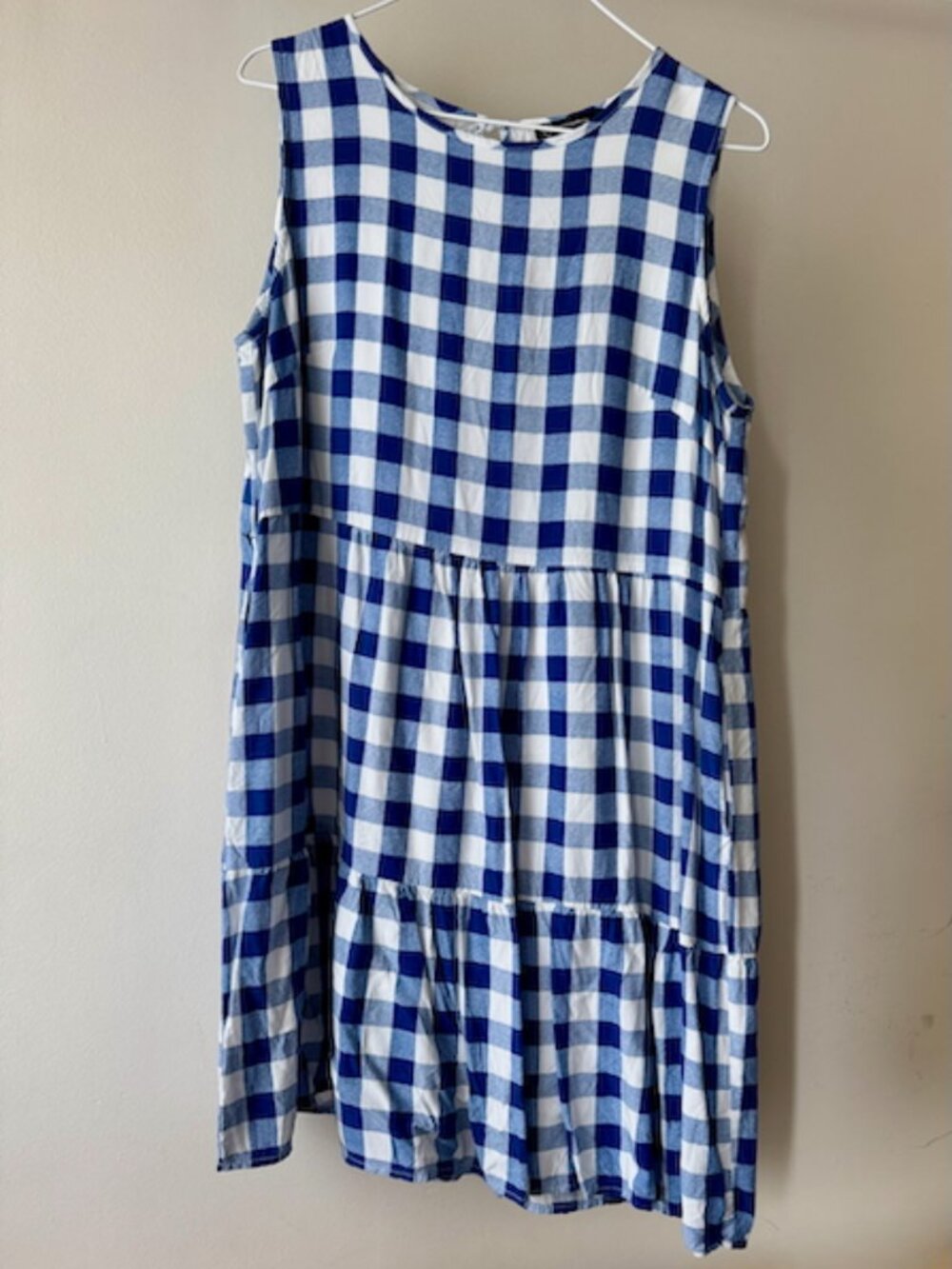 Gingham dress, size L, EUC